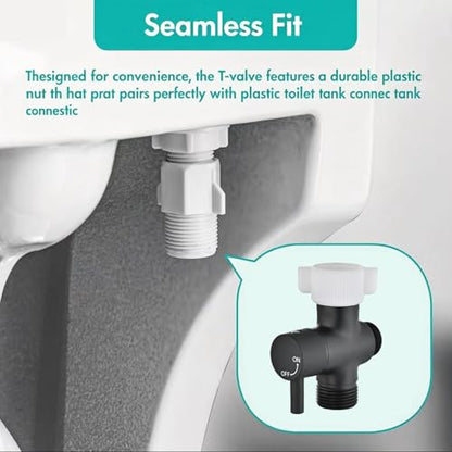 Matte Black Handheld Bidet Sprayer for Toilet - Durable ABS Bathroom Jet for Feminine Hygiene, Baby Cloth Diaper Washer & Pet Bathing - Lightweight Attachment with Hose, Easy DIY Installation