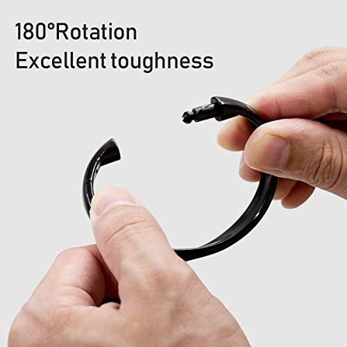 Shower Curtain Rings-12 Pack- Plastic Shower Curtain Hooks O-Shaped Rings Hook Glide Easily on Bathroom Shower Rod(Black)