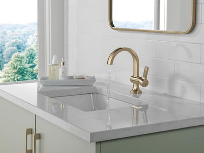 Delta Albion Brushed Gold Bathroom Faucet 1 Hole, Single Hole Bathroom Sink Faucet for Vanity, Metal Push-Pop Drain Assembly, Champagne Bronze 15855LF-CZ (Pack of 3) - color: Champagne Bronze, size: (Pack of 3)