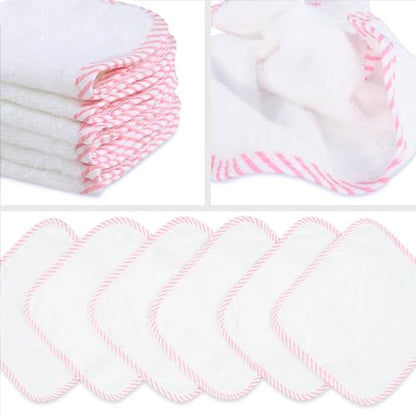 San Francisco Baby Washcloths for Newborn — Rayon from Bamboo Washcloths, Baby Wash Cloths Soft, Wash Cloths for Babies, Baby Wash Cloth — 6 Pieces, Pink - color: Pink