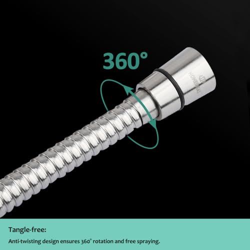 HOMEIDEAS 118 inches Shower Hose, 10 feet Extra Long 304 Stainless Steel Handheld Shower Head Hose Replacement, Flexible Hose Extension - size: 118 Inch