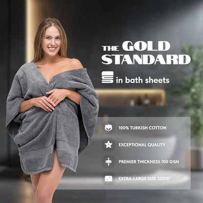 White Classic Luxury Soft Bath Sheet Towels - 650 GSM Cotton Luxury Bath Towels Extra Large 35x70 | Highly Absorbent and Quick Dry | Hotel Quality Extra Large Bath Towels Oversized, Dark Grey, 2 Pack - color: 03: Dark Gray