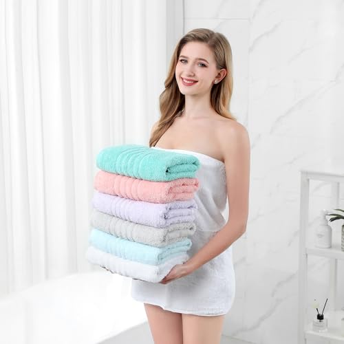 Aibaser Towels - Premium 100% Cotton Bath Towels Set (27 x 54 inches), Lightweight and High Absorbency Quick Drying (Grey) - color: Grey, size: 27x 54 Inches