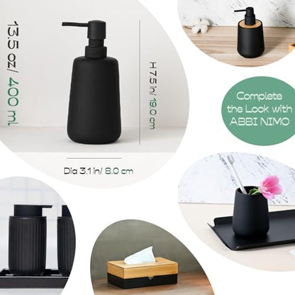 Soft Touch Matte Black Ceramic Soap Dispenser 2 Pack, Minimal | Rubber Paint Finish, Smooth Relaxing Touch, Sleek Modern Shape, Elegant Countertop Accent, Minimal Bathroom And Kitchen Decor - color: Matte Black 2 Pieces
