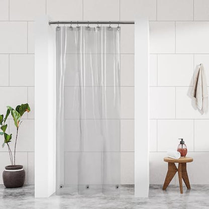 Barossa Design Clear Black Stall Shower Curtain Liner 36x 72 | Waterproof PEVA, 3 Bottom Magnets, Metal Grommets, Lightweight Plastic Shower Liner 36 x 72 Inches for Small Bathroom Stall - color: Black Clear, size: 36"W x 72"L (Pack of 1)