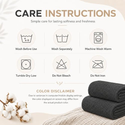 Ameri-Homes Washcloths Pack of 10, 100% Ring Spun Cotton Drak Gray | Soft Face Towel,Highly Absorbent 100% Ring Spun Cotton, 488 GSM Quick-Dry, 12.5 x 12.5 In, WashCloths for Bath Gym Spa - color: Dark Gray