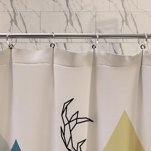 Shower Curtain Rings-12 Pack- Plastic Shower Curtain Hooks O-Shaped Rings Hook Glide Easily on Bathroom Shower Rod(Clear)