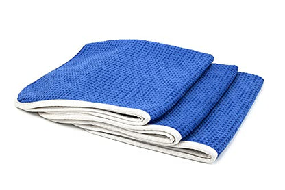 Autofiber No Streak Freak Microfiber Window and Mirror Waffle Towel - Pack of 3, Blue (16 inch x 16 inch) - color: Blue, size: 3 pack