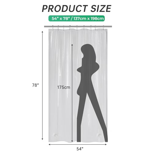 AmazerBath Stall Shower Curtain Liner 54x78, Plastic Shower Liner Clear, Small Shower Stall Curtain Liner Thick PEVA, Heavy Duty 8G, Stand Up Shower Curtain with 2 Weighted Stones and 9 Grommets - color: 8g Clear, size: 54"W x 78"L (Pack of 1)