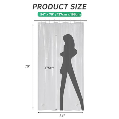 AmazerBath Stall Shower Curtain Liner 54x78, Plastic Shower Liner Clear, Small Shower Stall Curtain Liner Thick PEVA, Heavy Duty 8G, Stand Up Shower Curtain with 2 Weighted Stones and 9 Grommets - color: 8g Clear, size: 54"W x 78"L (Pack of 1)
