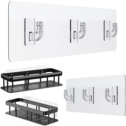 Shower Caddy Adhesive Strips - 2 Pack Replacement for Shower Shelf - size: Al Hook 2 Pack