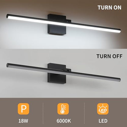 LED Bathroom Vanity Light, Modern Bathroom Light Fixture Over Mirror (Cool White 6000K), Vanity Light Bar with Angle Adjustable, 32 Inch, Black - color: Black-Cool White, size: 32 inch