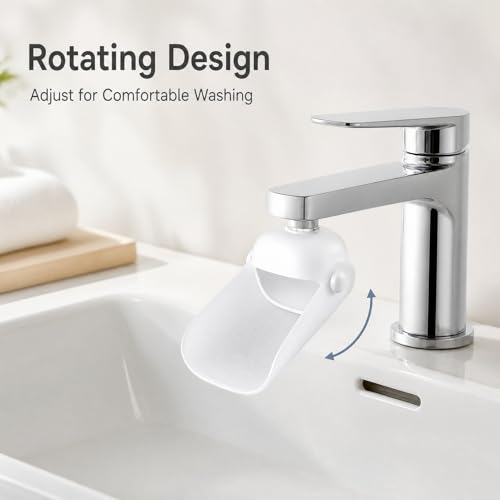 Faucet Extender for Toddlers, Sink Extender for Bathroom & Kitchen,Tap Extension for Easy Hand Washing(White) - color: White