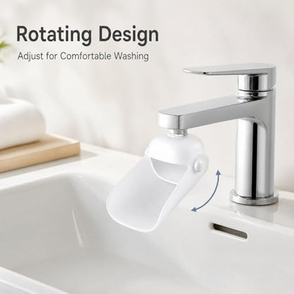 Faucet Extender for Toddlers, Sink Extender for Bathroom & Kitchen,Tap Extension for Easy Hand Washing(White) - color: White