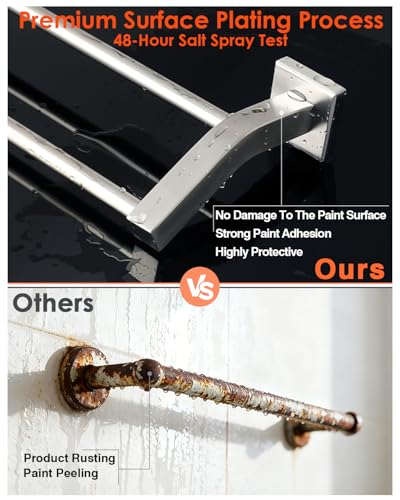 Alise Double Towel Bar, 16" Double Towel Racks for Bathroom, Brushed Nickel | Quick Drying Bathroom Towel Holder, SUS304 Stainless Steel Towel Hanger Wall Mounted, Useable Length 14.9" - color: Brushed Nickel, size: 16-Inch (2-Bars)