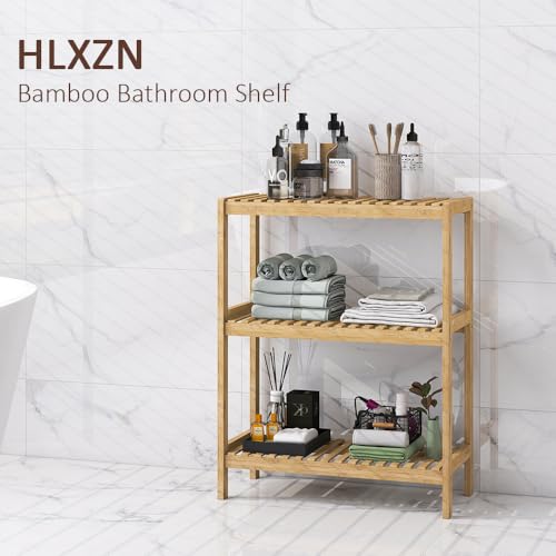 3-Tier Bamboo Freestanding Shelf Multi-use Small Bookshelf Bookcase - size: 23.6''W 3-tier