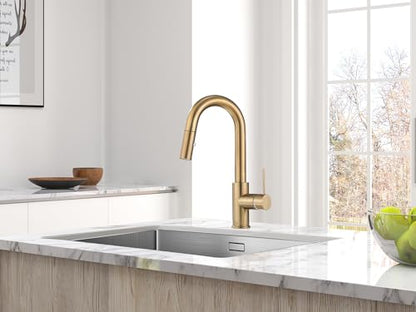 AS59CPBS Champagne Bronze Bar Faucet or Prep Kitchen Sink Faucet with Pull Down Sprayer and Single Handle - color: Champagne Bronze, style: Classic