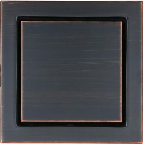 RANDOM Oil Rubbed Bronze Shower Drain Square with Removable Tile Insert Shower Drain Cover and Hair Strainer SUS 304 Stainless Steel 6 inch Shower Floor Drain - color: D-oil Rubbed Bronze-6″ Square