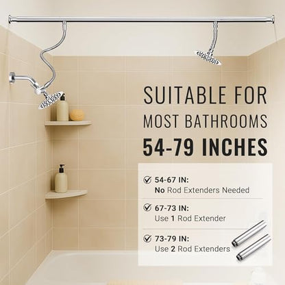 All Metal High Pressure Dual Shower Head for Couples (Chrome) | Ideal for Couples, All Metal Construction, High Pressure, No Professional Plumber Needed - color: Chrome