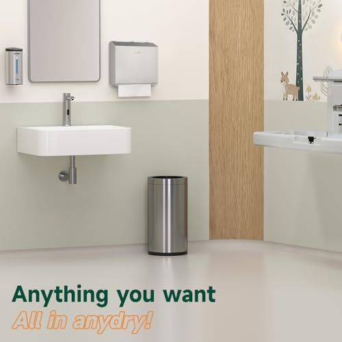 anydry Touchless Automatic Liquid Soap Dispense Wall Mount 25oz Large Capacity Stainless Steel for Commercial (Brushed) - color: Brushed Stainless Steel