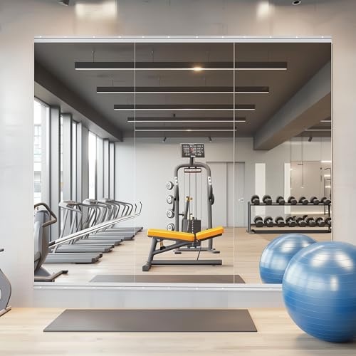 Gym Mirror 3 PCS 48 x 24 Inch (Each) | Tempered Glass Frameless,Large workout Mirror for Home Gym, Bedroom,Garage, Yoga, Dance - size: 48 x 24 Inches Each (3-Pack)