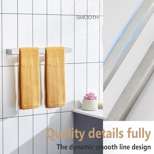 KOKOSIRI Towel Bar Brushed Nickel Bath Towel Hanger Holder 16-Inch Kitchen Rack Stainless Steel for Bathroom Hardware Wall Mount, 1 Pack B4008BR-L16 - color: Brushed Nickel, size: 16-Inch