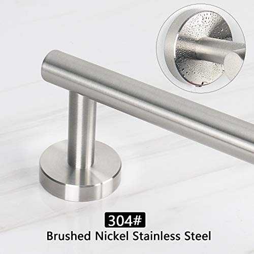 NearMoon Bath Towel Bar, Thicken Stainless Steel Shower Towel Rack Holder Wall Mounted for Bathroom, 33-lnch Overall Length-30-lnch Usable Hanging Space (1 Pack, Brushed Nickel) - color: Brushed Nickel, size: 33 Inch
