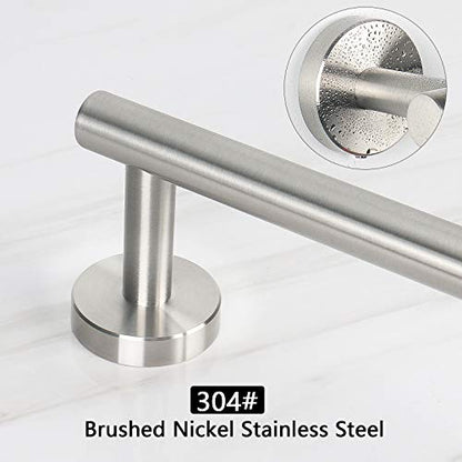NearMoon Bath Towel Bar, Thicken Stainless Steel Shower Towel Rack Holder Wall Mounted for Bathroom, 33-lnch Overall Length-30-lnch Usable Hanging Space (1 Pack, Brushed Nickel) - color: Brushed Nickel, size: 33 Inch