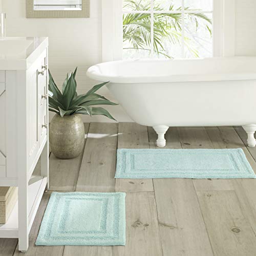 Tommy Bahama - Bathroom Rugs, Cotton Bath Mat, Highly Absorbent, Coastal Inspired Design (Isla Turquoise, 2 Piece) - color: Turquoise, size: 17 x 24 inches, 21 x 34 inches