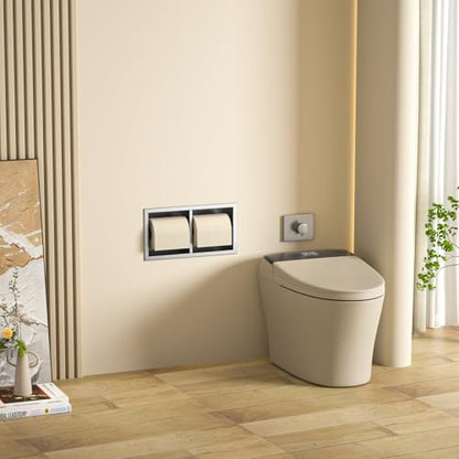 Dual Roll Toilet Paper Holder, Recessed Toilet Tissue Holder | for Bathroom Remodeling, 304 Stainless Steel Horizontal Toilet Paper Niche (Brushed) - color: Brushed