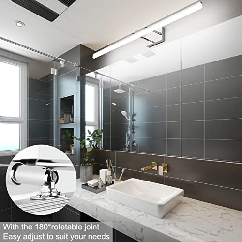 Aipsun 48 inch LED Vanity Lights Adjustable Bathroom Wall Light Fixtures Bathroom Lighting Fixture Over Mirror Chrome Modern Vanity Lighting 5500K - color: Chrome, size: 47.2 in