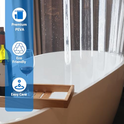54x74 Inch Stall Shower Curtain Liner, Heavy Duty Clear PEVA Plastic Bath Shower Curtain Liner with 3 Bottom Magnets and 9 Metal Grommets - color: Clear, size: 54"W x 74"L (Pack of 1)