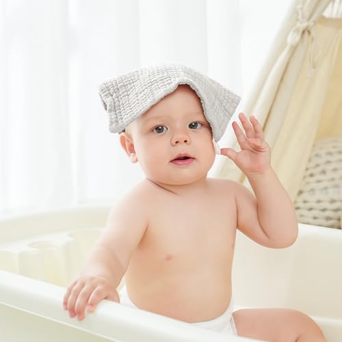 Bearmoss 12 Pack Baby Muslin Washcloths, 100% Cotton 10"x10" Face Towels | Soft Absorbent Bath Wash Cloths and Burp Cloths for Newborn Infants Kids Girls & Boys (Pink Purple) - color: Pink Purple