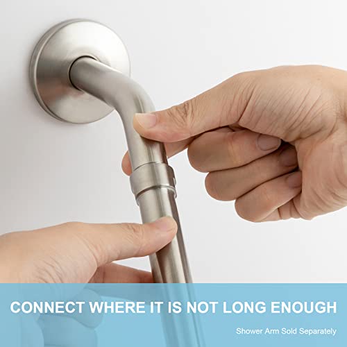 OFFO Shower Head Extension Arm, Brushed Nickel Shower Arm Extension Shower Head Extender Made of 304 Stainless Steel Shower Pipe Extension, 6 in - color: Brushed Nickel, style: 6 in