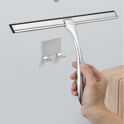 4 Pack All-Purpose Stainless Steel Squeegee Holder Shower Door Hooks Towel Hooks Hanger Organizer for Bathroom Shower Glass Doors Squeegee Cleaner Tool