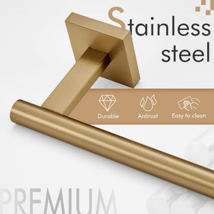 KOKOSIRI Bathroom Towel Bar Hand Towel Holders Wall Mount Toilet Kitchen Cabinet Paper Holder Stainless Steel Bath Hardware Champagne Bronze, B3008CPG - color: Champagne Bronze, size: 1 Pack