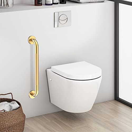 24 Inch Anti Slip Shower Grab Gold, Munzong Bathroom Grab Bar, Knurled Bathroom Balance Bar,Safety Hand Rail Support Handicap Elderly Injury Senior Assist Bath Handle | Heavy Duty Knurled Bathroom Balance Bar Safety Hand Rail Support Handicap Elderly Inju