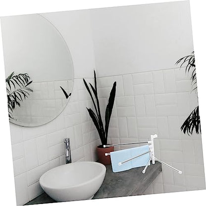 Operitacx Rotatable Bar Stainless Steel Towel Mounted Holder Punch Installation Resistant Kitchen Bathroom Storage Shelf for Towels