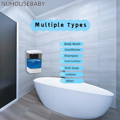 Manual Soap Dispenser Wall Mounted 33.8oz Bathroom Commercial | Durable ABS,Leak-proof,Rustproof.Big Capacity.Easy Install & Refill,Suitable Various Locations & Liquids.1000ML