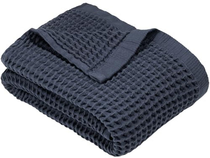 DEMMEX Organic Cotton Waffle Weave Turkish Bath Towel - Ultra Soft Lightweight Quick Dry, Oeko-Tex Certified, 100% Turkish Cotton (Charcoal, Large (60x30)) - color: Charcoal