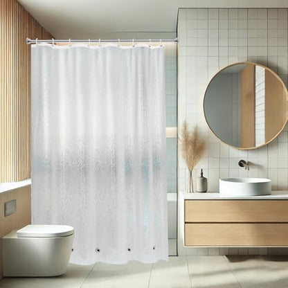 AooHome Shower Stall Curtain Liner for Small Size 54x72 Inch, 8G Eva RV Shower Curtain Frosted Pattern, Narrow Standing Single Water Repellent Shower Liner, Semi Transparent - color: Pure Translucent, size: 54"W x 72"L (Pack of 1)