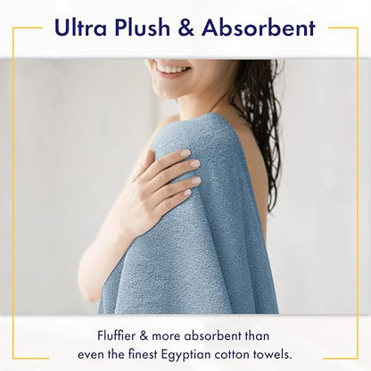 100% Organic Luxury Bath Sheets - GOTS Certified - Extra Large 35x70 Inches (Pack of 2) Zero-Twist, Long-Staple Cotton Bath Sheet Set (Chambray) - color: Chambray, size: 2pc Bath Sheets