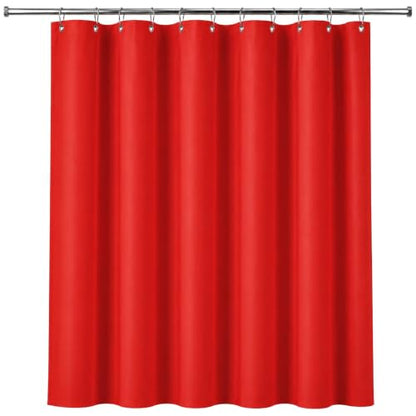 Dependable Industries inc. Essentials Premium 6 Guage EVA Shower Curtain Liner - PVC Free Magnetized Bottom Odorless with Rustproof Grommets (Red) - color: Red