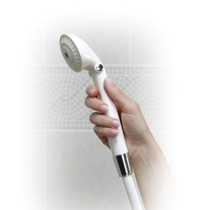 Drive Deluxe Handheld Shower Spray, 80-Inch Reinforced Hose, Built-in On/Off Switch, White