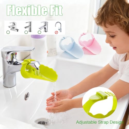 Faucet Extender for Kitchen Sink and Bathtub, Universal PP Kids Hand Wash Faucet Extension Easy Install Toddler Bathroom Accessory (Green) - color: Green