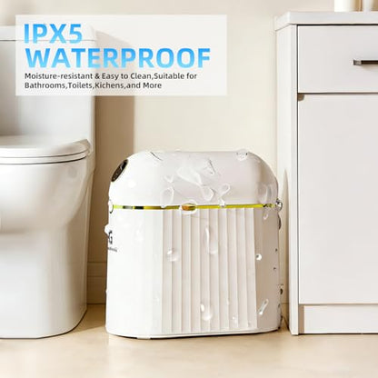 Self-Sealing & Self-Changing Trash Can, 2.7 Gallon Automatic Touchless Smart Bathroom Trash Can with Lid, Slim Waterproof Waste Bin for Bathroom, Bedroom and Offic - size: 2.7 Gallon-E
