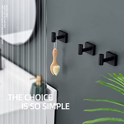 KOKOSIRI Robe Hook Bathroom Towel Coat Hooks Matte Black for Bath Kitchen Wall 3 Pack Stainless Steel B1013BK-P3 - color: Matte Black, size: 3 Pack