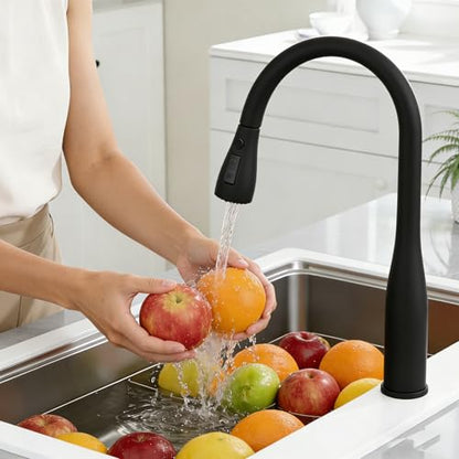 MILD EAST Kitchen Faucet Head Replacement, Premium 3-Function Pull Down Spray Head with 9 Universal Adapters, Sink Faucet Head compatible with Moen, American Standard Faucets, Black