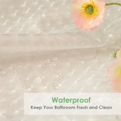 Heavy Duty Shower Curtain Liner, 8G EVA Plastic Shower Curtain with 3 Strong Weighted Magnets, Waterproof Shower Liner for Bathroom, 3D Square, 72 x 72 Inch - color: 3d Square, size: 72"W x 72"L (Pack of 1)