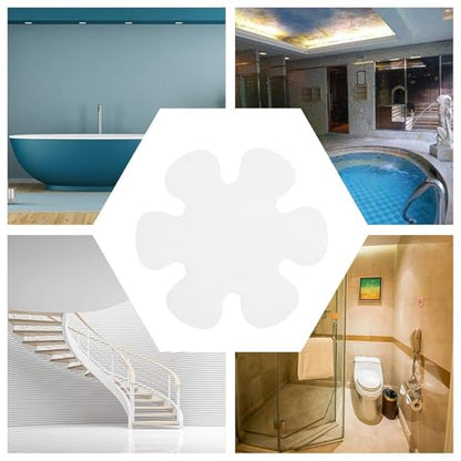 20 Pack Non-Slip Shower Stickers 3.1 Inch, Clear PEVA Anti-Slip Safety Treads for Bathtub and Bathroom Floors, Easy Peel and Grip Decals for Wet Surfaces
